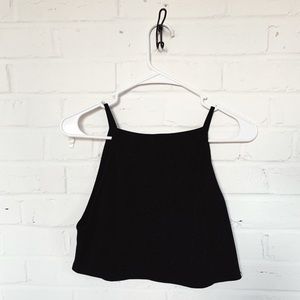 Glimmery black halterneck crop top